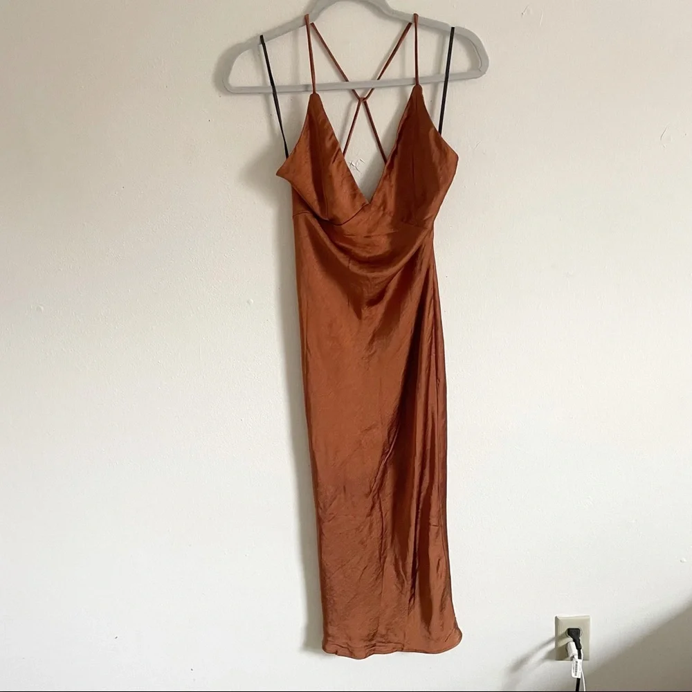 WHITE FOX // Field of Dreams Satin Midi Dress - Picture 3 of 6